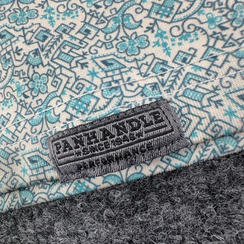 Panhandle Pearl Snap Polo Golf XL Turquoise Southwestern Tile Aztec Print Shirt - Picture 7 of 9